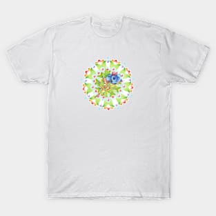 Maine Blueberry Red Gingham Mandala T-Shirt